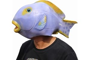 CreepyParty Fiesta de Disfraces de Halloween Máscara de Cabeza de Látex Animal Pez Tropical