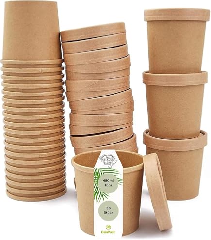 Eisbecher aus Pappe rund 500 ml - ideal für große Portionen