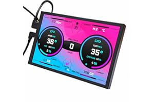 ‎VSDISPLAY VSDISPLAY 8-calowy monitor LCD Mini IPS 1280x800, zamiennik obudowy PC 120 mm wentylator, do DIY CPU GPU temperatura ekran komputera