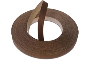 WoodPress 22mm di Wenge Reale Preincollato Nastro per Bordatura dell'Impiallacciatura - 50m Rotolo per il Commercio Qualità Superiore - Ferro su legno per Facile Applicazione Fai-da-Te