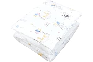 TupTam Set di Piumone Fantasia per Bambini Tutte le Stagioni Cuscino Piatto 2 pz., Animali/Palloncini/Luna, 135x100 cm