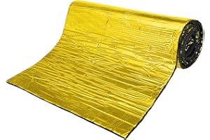 ChicSoleil 3 Stück Dämmmatte Auto Selbstklebende Schallschutzmatte Isolierung Matte,Schallschutz Mattenrolle,Feuerfest, Feuchtigkeitsfest, Wasserdicht(Gold,200cm×50cm×5mm)