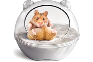 JOYIAL Hamster Bad, Hamster Badewanne Box, Sandbadbehälter, Hamstertoilette und Sandkasten, Kleintierspielzeug, Sandbadebox für Hamsterkäfig-Zubehör, SandBad Spielzeug (11 x 11 x 8.8cm)