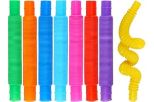 VEYLIN Fidget Toy Tubes, 8-Pack Sensory Bendable Tubes for DIY, Stress Relief, and Anxiety, Suitable for Kids and Adults with ADHD & Autism, Perfect as Party Favors, Valentine's Day, Classroom Prizes