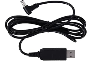 Cootime Professional Step Up Cable Power Supply Cable for Roland Aerophone AE-10/20/30, USB 2.0 A Type Male Input 5V to DC 5.5x2.1mm Male Output 6V (Fixed Output 6V, 4.92FT/1.5M/Black)