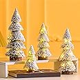 OYDAS Mini Christmas Tree of 4pcs, Cedar Desktop Small Xmas Tree Decor Miniature Christmas Tree,DIY Christmas Decorations, Xmas Decorations for Home Kitchen Office Gift