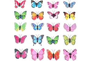 ERBO 20 Stück Schmetterlinge Kühlschrankmagnete, 3D Schmetterling Deko, Magnete Kühlschrank für Kühlschrank, Fenster, Bettrahmen, Mottopartys, Dekoration Wohnzimmer Kinder Zimmer