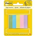 Post-it Page Markers 670-5AU. 0.5 x 1.75 in (12,7 mm x 44,4 mm), Assorted Colors, flag and note combination, adhesive mini notes to stick securely and remove cleanly. 5 colors/pack