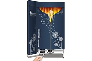 KASYDoFF Electric Clothes Dryer, 16KG Capacity Heated Airer with Remote Control, Foldable Clothes Dryer Rack, Indoor Airer with Cover