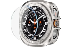 Amizee Numeric Metal Case for Samsung Galaxy Watch Ultra/Ultra 2 Screen Protector 47mm, Rugged Back Cover Ultra Thin Bumper Frame Protective Cover for Galaxy Watch 7/8 Ultra, Numeric Titanium