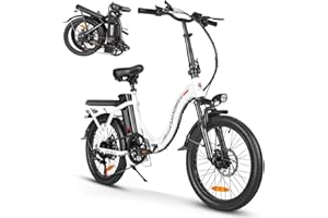 SAMEBIKE CY20 Bici Elettrica per Uomo Donna, 20" Fat Tire Pneumatico Grasso 36V 12Ah Bicicletta Elettrica Cambio a 7 Velocità Portata massima 60-110KM