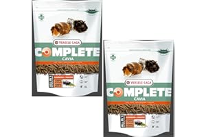 ‎VERSELE-LAGA Versele-Laga Complete Cavia All-in-one- Nutrition | Doppelpack | 2 x 500 g | Pellets für Meerschweinchen | enthält Timothy-Heu | angereichert mit Holunderbeeren und Kräutern
