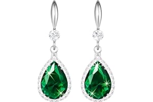 Linawe Pendientes colgantes para mujer, pendientes colgantes, joyas de oro, plata y oro rosa, pendientes colgantes de cristal con diamantes, joyería de moda para bodas