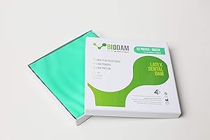 BIODAM - LATEX RUBBER DAM - GREEN - 52 PCS - 5" X 5" - THICK