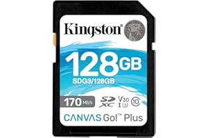Kingston SDG3/128GB Scheda di Memoria SD (128GB SDXC Canvas Go Plus 170R C10 UHS-I U3 V30)