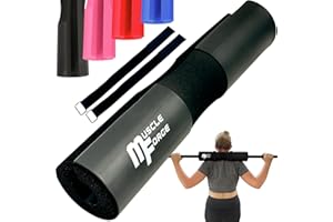 MuscleForge Barbell Pad Hip Thrust - Gym Barbell Pad Barbell Pad Hip Thrust Pad Barbell Squat Pad Barbell Cushion Pad 2 Straps EVA Foam - Extra Thick Foam Padding - Neck & Shoulder Support