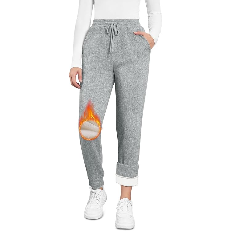 EMATOP Winter-Sweathose Für Damen – Warm Gefüttert, Hoch Geschnitten, Mit Geradem Bein, Perfekt Für Kalte Tage (Größen S-XXL)