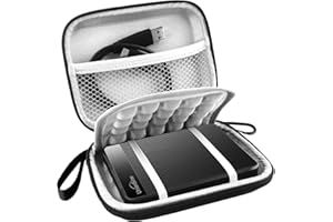 Lacdo Étui de Transport de Disque Dur pour UnionSine Ultra Slim Portable External Hard Drive 1TB 2TB 4TB 5TB 750GB 500GB 320GB 250GB USB 3.0 2.5 Pouces HDD EVA Sac de Voyage Antichoc, Noir