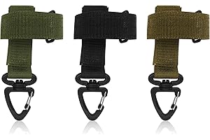 MultiValue Clip para guantes, 3 piezas de soporte de guante de nailon ajustable, correa multifuncional, hebilla colgante para senderismo, camping, guantes accesorios
