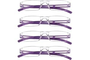LifeArt 4 paires lunettes de lecture pour ordinateur pour femmes et hommes, lunettes de blocage de lumière bleue, monture de lunettes Rectangle mode