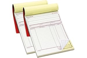 Pukka Pad NCR Duplicate Invoice Book for Business and Sales – 2-Pack – Tape Bound, 50 Entries Per Book, Carbonless Copies, Perforated Pages for Easy Removal – 137x203mm