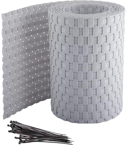 10 Strisce Frangivista In Polyrattan Per Recinzioni A Doppia Asta - Schermo Privacy Resistente Alle Intemperie, Colore Bianco