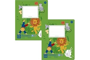 Formati Rechenheft R.1 Quart 20 Blatt kariert, 2 Stück, aus 100% Recyclingpapier, durchdachte Lineatur für schöne Zahlen