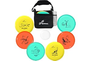 Sportneer Disc Golf Set – Discgolf startset, 2 förare, 2 midringar, 2 putsar, miniskivmärkpennor och bärväska – för nybörjare