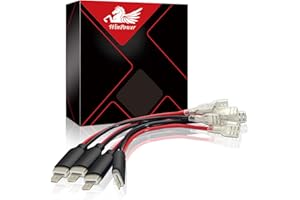 WinPower H1 H3 Male Plug Single Converter Wiring for HID LED Headlight Replacement Connecting Lines Cables, 4Pcs