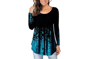 CHICZONE Ladies Tops Short Sleeve Blouse Crew Neck Tunic for Women Floral Henley Shirts for Leggings Loose Fit