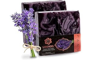 PANU NATURAL Panu Lavanda Soap - Sapone da doccia vegano per tutti i tipi di pelle - Sapone naturale come gel doccia solido e shampoo solido - Pezzo di doccia naturale - Sapone senza animali