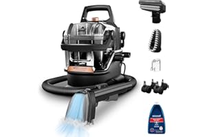 BISSELL® SpotClean® HydroSteam™ | 1000W Portable Spot Cleaner | Lift the toughest stains with HydroSteam™ Technology | Easy Self Cleaning Tool | Clean Carpets, Upholstery & Car | 3689E | Black/Copper