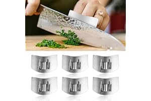 BOXOB 6 Protezioni per Dita in Acciaio Inossidabile per Tagliare, Strumento Tagliare Dita Cucina Strumento Protezione Dita Singolo Anello Stile Dito Protezione Tagliare Mani per Affettare, Tritare