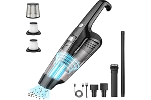 Auriox Handheld Vacuum, Car Vacuum Cleaner Cordless, Advanced Brushless Motor, 9500/14500Pa Strong Suction, HEPA Filter, Portable Rechargeable Wireless Car Hoover Handheld Vacuum Cleaner (Black)