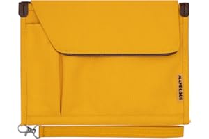 MAYPLOUS Dossier de conférence A5 Sac de rangement professionnel Mallette de transport pour bloc-notes Cas de document A5 Portfolio Organizer (Orange fraîche)