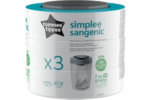 Tommee Tippee påfyllningskassetter för Simplee blöjbortskaffningssystem, set om 3, som endast används i Simplee-Sangenic blöj
