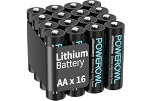 POWEROWL Lithium AA Battery - Pack of 16, 1.5V Double A Battery, High Capacity Long Lasting (Don’t Recharge)