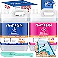 JDiction Table Top Epoxy - 1 Gallon/4.5L Deep Pour Epoxy Kit, Easy 1:1 Mix, Crystal Clear Resin for River Table, Countertop, Jewellery Making, Craft, Tumblers and Wood