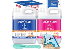 JDiction Epoxidharz Set 4.5L - Glasklar Gießharz Set Ungiftiges Epoxi Harz mit Härter mit Stöcke 1: 1 Verhältnis für Holz Schmuckherstellung Handwerk Kunst Heimwerken, Lebensmittelsicheres
