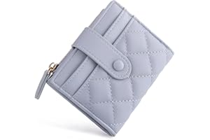 CHAOFANXI Portafoglio Donna Piccolo in Pelle da Donna, Portamonete Piccoli Bifold Piccola Corto Portamonete con Cerniera e chiusura a Scatto Scomparti con Diversi Scomparti per Carte, Blu