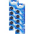Eunicell - 10 x CR2032 3V Lithium Coin Battery/Button Battery - (DL2032/CR2032) Suitable for use in LED lights, Digital Voice Recorders, Toys, Blood Glucose, Cholesterol Testing, Meters, Toys