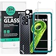 IBYWIND Vetro Temperato per Realme 9 4G 6,4",[2Pezzi]con Metallico Protezione Obiettivo Fotocamera,Skin in Stile Fibra di Car