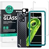 IBYWIND Vetro Temperato per Realme 9 4G 6,4",[2Pezzi]con Metallico Protezione Obiettivo Fotocamera,Skin in Stile Fibra di Car