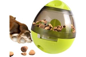 Zellar Treat Dispensing Dog Toy - Dog Treat Ball/Food Dispenser/Interactive Toys/Slow Eating IQ Treat Ball for Small Medium Dogs and Cats (Green)