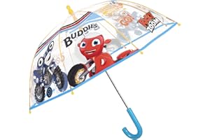 Ricky Zoom Parapluie Enfant Transparent - Parapluie Cloche Dessin Animé Ricky Zoom - Parapluie 3/5 Ans Résistant Coupe Vent - Ouverture de Sécurité - Diamètre 64 cm - Perletti