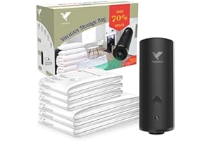 VACBIRD Bolsas Vacío Ropa Para con Bomba Vacio , Portátil 6 Bolsas de Compresión (3/50 x 70 + 3/60 x 80), Bolsas de Almacenamiento al Vacío Reutilizable Para Edredones, Viajes , Guardar Ropa