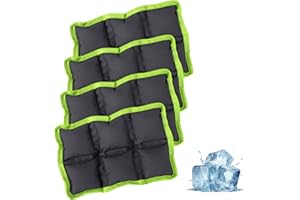 Lyreh 4pcs Reusable Lunch Box Ice Packs, Polyester Long Lasting Cold Packs Blocks Freezer Ice Bag Versatile Cool Cooler Accessories for Adventuring Fishing Camping Climbing Outdoor Activities (Grey)