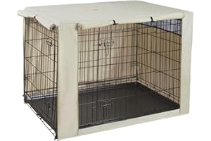 HiCaptain Copertura in poliestere per gabbia per cani, resistente e antivento per animali domestici, protezione interna ed esterna (76,2 cm, marrone chiaro)