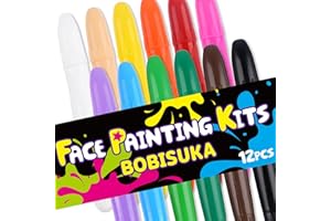 ‎BOBISUKA BOBISUKA Face Paint Stick 12 Farben, Körperfarben auf Wasserbasis, Bodypainting Farben für Halloween Karneval Theaterschminke