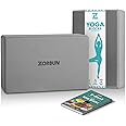 Yoga Block Set of 2 - High Density EVA Foam Blocks - Light Grey Anti-Slip Yoga Brick - Portable Yoga Blocks for Pilates, Meditation & Yoga